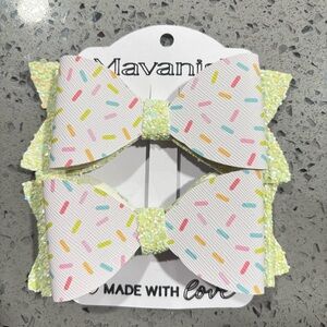 Mavani Sprinkle Pattern Hair Bows for Kids